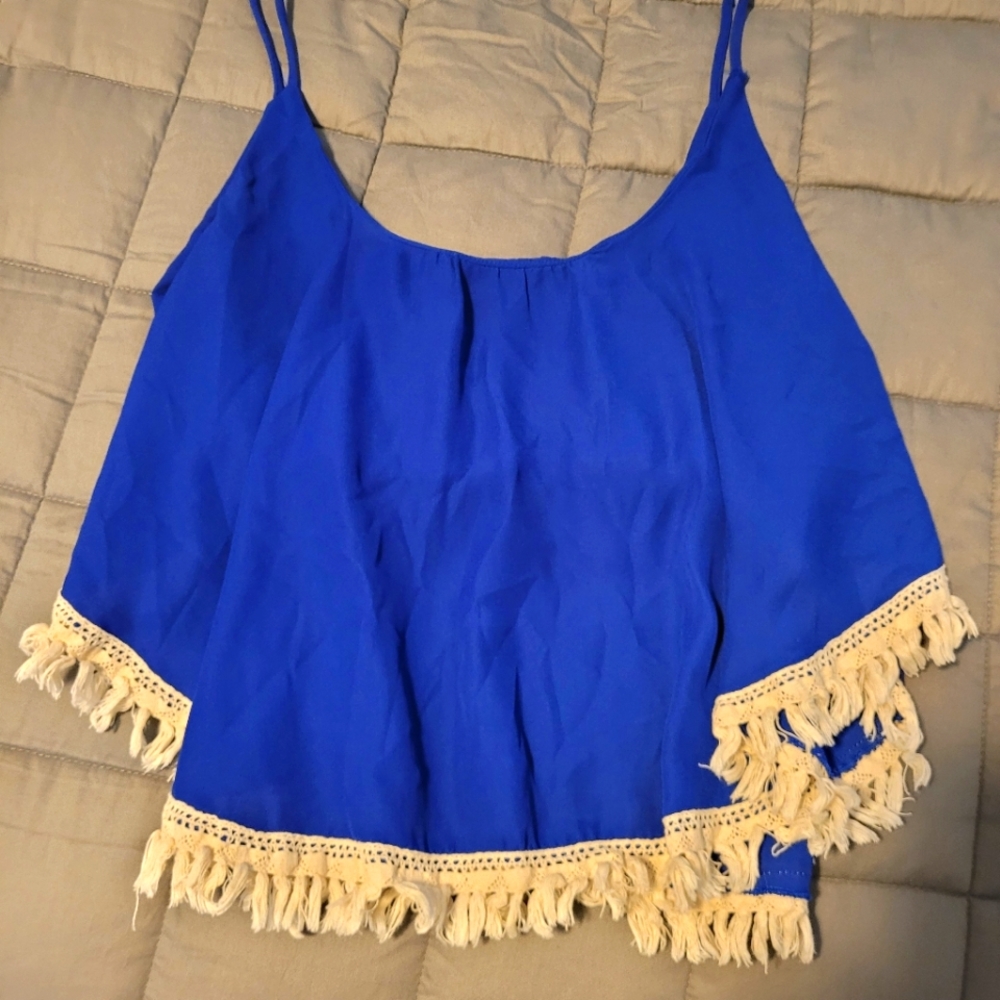 Blue cropped tank